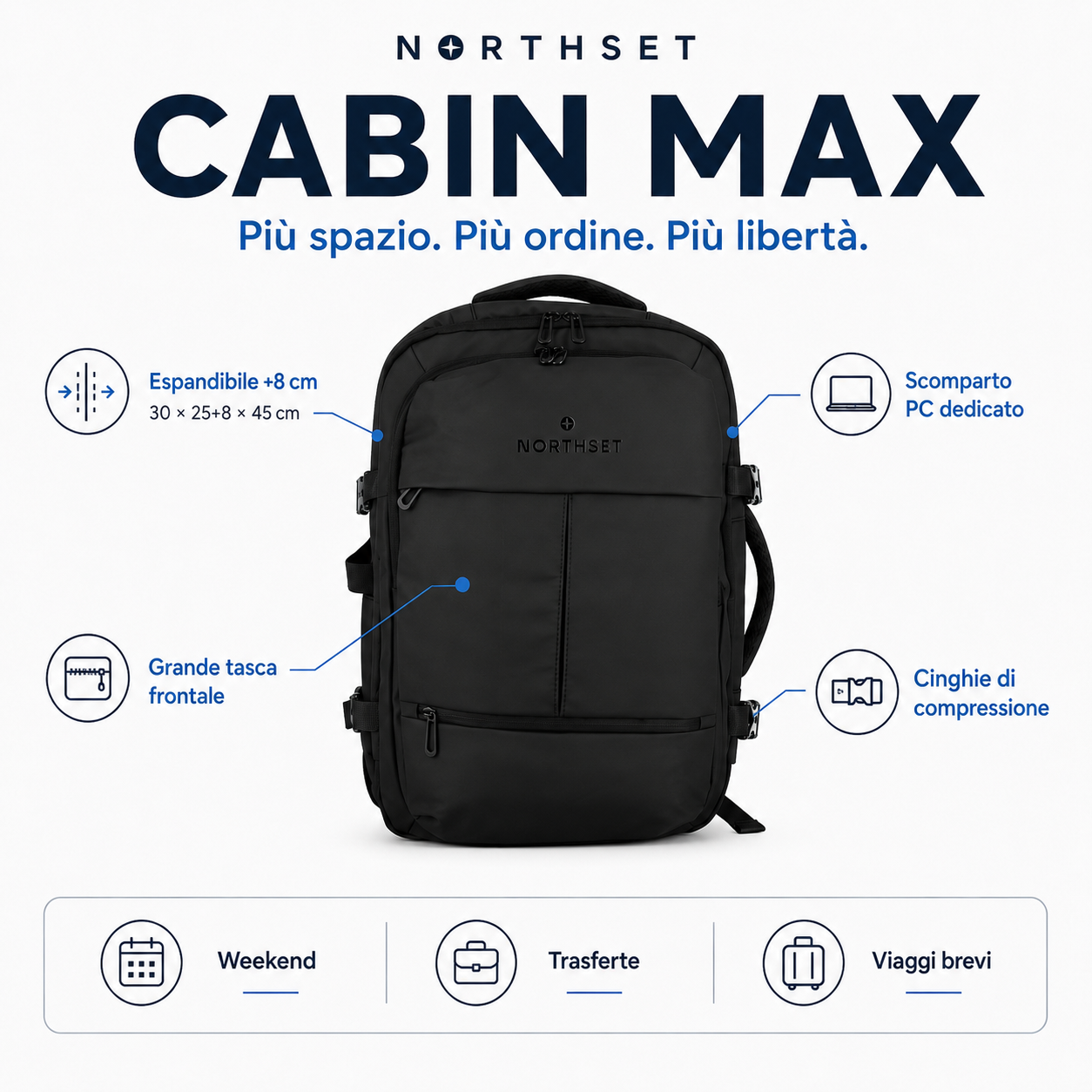 NORTHSET CABIN MAX — Zaino 2530